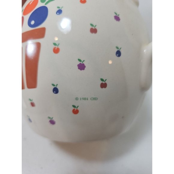 New Avenues Orchard Ceramic Pitcher Vintage 1984 Floral Cottagecore 7 Inches - Picture 6 of 6